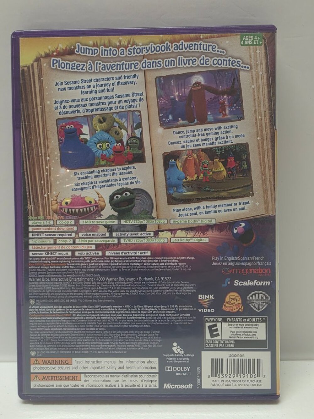 Sesame Street: Once Upon a Monster (Microsoft Xbox 360, 2011) - Picture 2 of 4